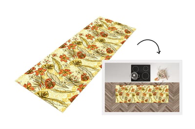 Keukenloper - Loper keuken - Vintage - Bloemen - Bladeren - Hawaii - Patroon - 150x50 cm - Keukenloper vinyl