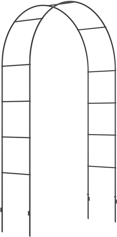 Wishdor - Tuinboog - Met Metalen Frame - Met Grondpennen - Mat Zwart - 140 X 40 X 240 Cm
