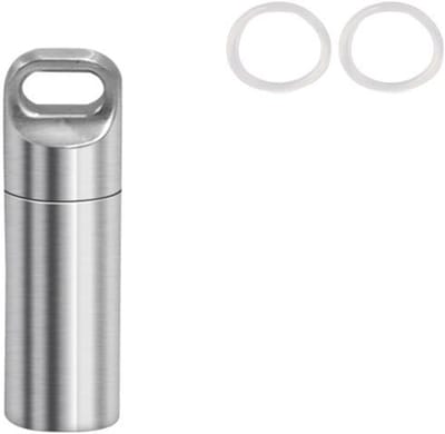 RVS Waterdichte Pillendoos voor Buiten, Overlevingscontainer Capsule met 1 Compartment, Ideaal voor Reizen en Avonturen
