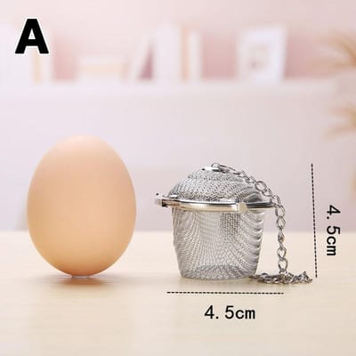 Kruidenbol Thee Specerijen Zeef Duurzaam Zilver Herbruikbaar Roestvrij Mesh Theepot Vergrendelbaar Thee Filter Infuser Specerijen Keuken 5 Maten white