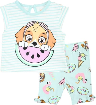 Paw Patrol Skye babysetje watermeloen katoen blauw maat 86