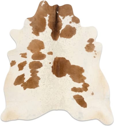 Koeienhuid Vloerkleed - Bruin-Wit Bont - 220 x 200 cm - Koeienkleed / Koeienvel / Dierenvel / Dierenhuid / Koehuid Tapijt - incl. 4 onderzetters