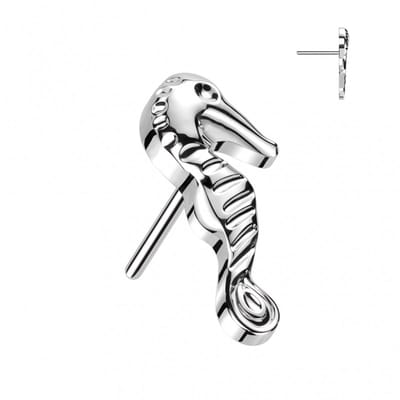 Piercing titanium zeepaardje push in 1.2x8 - zilver - LMPiercings