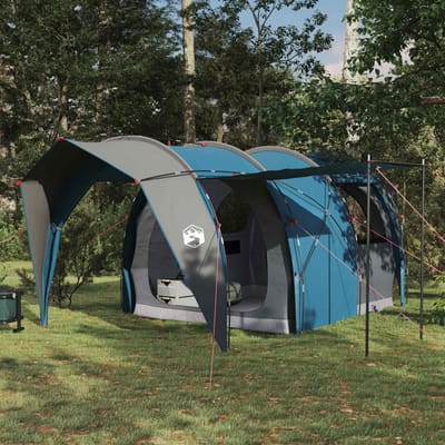 vidaXL - Tunneltent - 4-persoons - Blauw - 185T - Polyester - met - PU - Coating