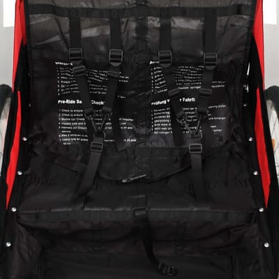 Kinderfietskar Wagen - Hondenfietskar Aanhanger - Veilig Vervoer - 2-in-1 Functie - Tot 40kg - Zwart Rood