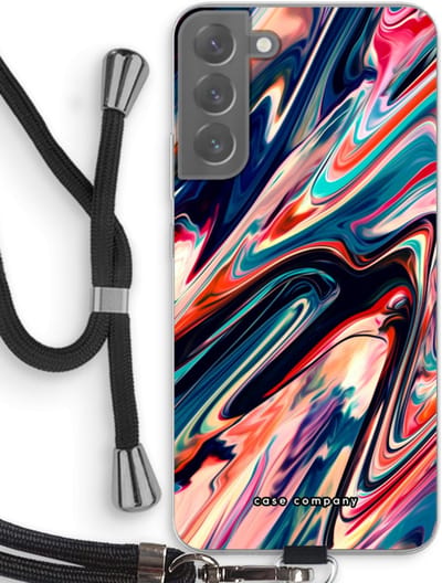 Case Company® - Hoesje met koord geschikt voor Samsung Galaxy S22 Plus hoesje met Koord - Quantum Being - Telefoonhoesje met Zwart Koord - Bescherming aan alle Kanten en Over de Schermrand