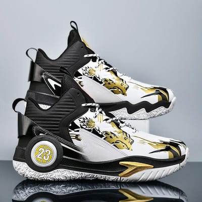 Leren Basketbalschoenen voor Mannen Vrouwen Kinderen Basketbalschoen Buiten Waterdichte Sneakers Antislip Basketbal Trainingsschoenen Man 45 white