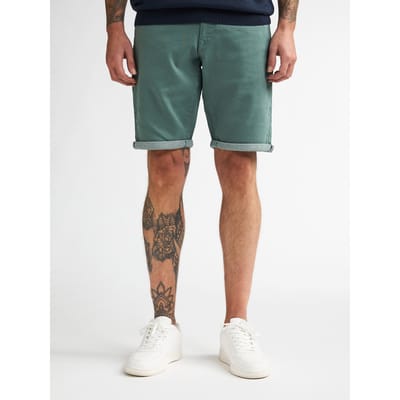 Petrol Industries Denim Shorts Heren - Jogg Denim Korte Broek - Slim Fit - Stretch Spijkerbroek - Herenkleding - 5 Zakken - Mannen Jeans - Groen - Maat S