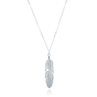 Hippe dames ketting Leaf Zilverkleurig