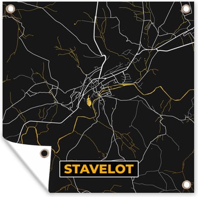 Tuin poster Stavelot - Kaart - Stadskaart - Goud - Plattegrond - 200x200 cm - Tuindoek