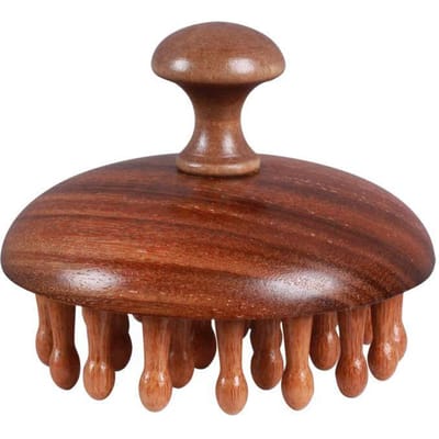 Schijf Houten Massage Hoofdhuid Kam met Brede Tanden Hoofdhuidkam met Ronde Punt Hoofdhuidtool Nat Droog Haar Massagekam brown