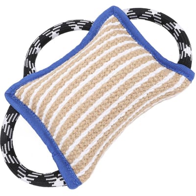 Bijtmat met 3 Sterke Handvatten Jute Scheurbestendig Interactief Speelgoed Hond Bijt Trek Speelgoed voor Volwassen Hond