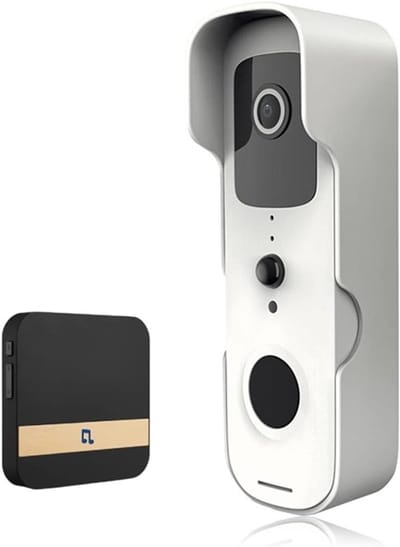 Videodeurbel - Slimme camera - Toegangscontrole - PIR-bewegingsdetectie - IP55 waterdicht - Wit
