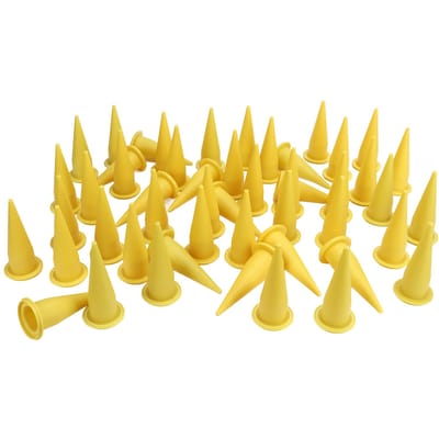 50 Pièces Embout Conique de Calfeutrage Plastique PE Pointe Fine Réutilisable Embout de Calfeutrage pour Colle Mastic yellow