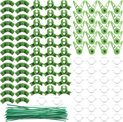 Verstelbare plantenclips voor training van bloemen en wijnstokken, 160 stuks, 360° en 90° groeiaccessoires, kunststof, lage stress, ideaal voor tuinieren en plantenverzorging