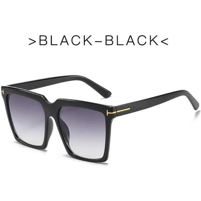 Vierkante Zonnebril Dames Vintage Oversized T Dames Zonnebril Zwart Verloop Damesbril Heren Oculos UV400 black
