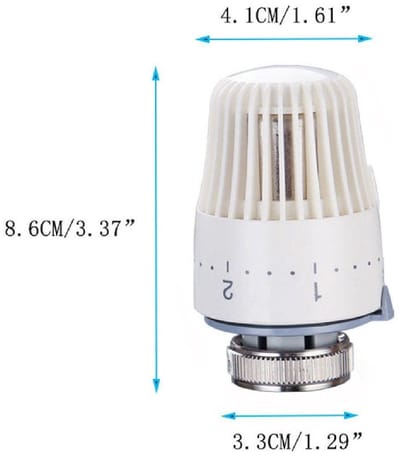 Dailygoods- Thermostatische Radiatorknop - Wereldbolventiel - M 30 x 1,5 Schroefdraad - Messing/Staal/Kunststof - Temperatuuraanpassing - Lange Levensduur