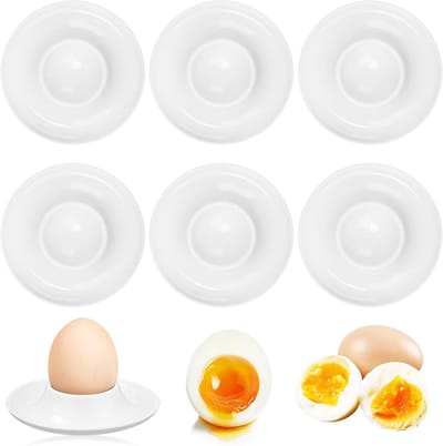 Egg Cups - Witte - Grappige Eierdoppen - 6 Stuks - Eihouder voor Ontbijt - Keuken - Eetkamer