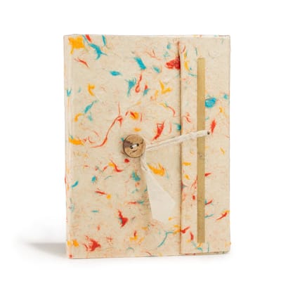 Med Lokta Mixed Colour Cotton Notebook Lrg (15x12cm) - 45 leafs