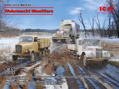 ICM Modelbouwpakket Militaire voertuigen - DS3522 German Wehrmacht Maultiers - 3 Trucks Plastic - 1:35 - Modelbouw