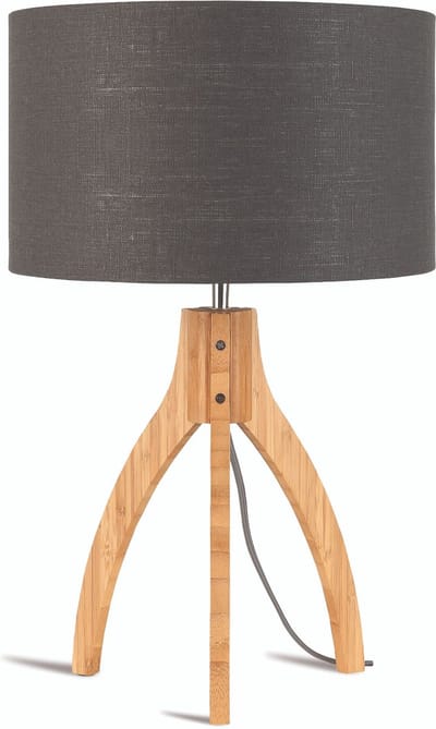 GOOD&MOJO Tafellamp Annapurna - Donkergrijs/Bamboe - Ø36cm - Scandinavisch,Bohemian
