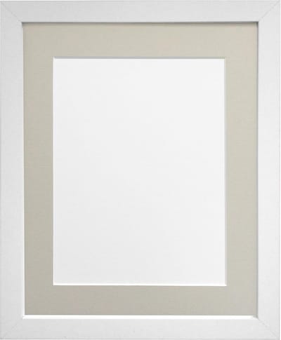 Witte fotolijst 30x30 cm met lichtgrijze passe-partout voor foto's van 20x20 cm
