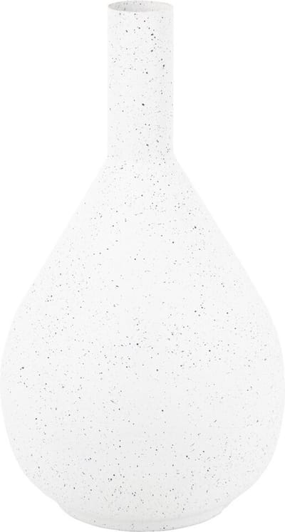 HomeBound by KY | Metalen ornament vaas white dots | 6x27x46cm | bloemenvaas metaal