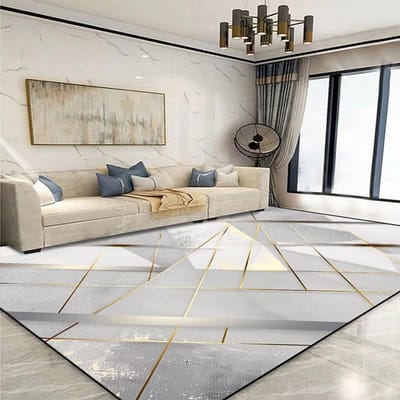 Modern Gouden Geometrisch Tapijt voor Woonkamer Grote Oppervlakte Decoratie Huiskleden voor Slaapkamer Zacht Antislip 200x300 Lounge Bankmat 140*200cm