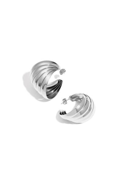 Bijoutheek Oorknoppen Overlappende Ringen Zilver