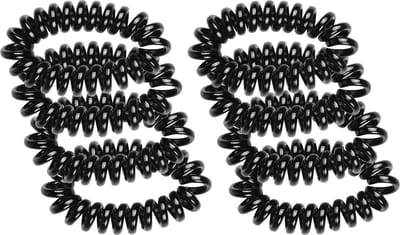 Benson Care Telefoonkabel haar elastiekjes - 8x - zwart - zonder metaal - D5 cm