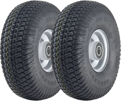 11x4.00-4 Grasbanden voor grasmaaiers & stalen velg P332 20 mm lagers 145 kg (set van 2)