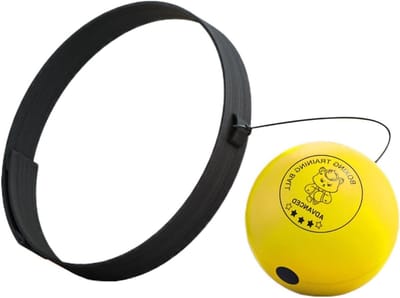 Reactie Bal - Boksbal Set - Coördinatie Training - Verstelbare Hoofdband - 7-9 cm Ballen - Geel