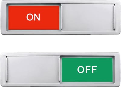 Aan-uitbord indicatie voor badkamer, kantoor, conferentie en meer – Niet-kras magnetische schuifdeur borden 17 x 5 cm