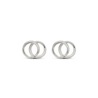 New Bling 9NBG-0435 Witgouden Oorknopjes Cirkels - 7,2x5,3mm - 14 Karaat - Witgoud