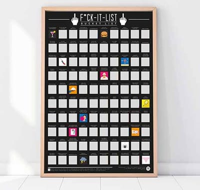 Gift Republic Bucketlist Scratch Poster - 100 F*ck-it lijst