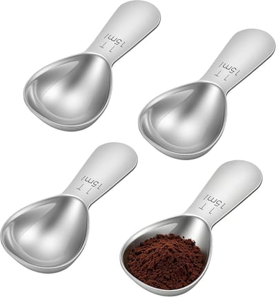 Set van 4 roestvrijstalen koffielepels, 15 ml maatschep voor koffie, thee en kruiden