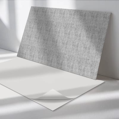 Wallfluent Vinyl Tegels - Betonconstructie met tekeningen Vinyl Vloer Tegels - 40 cm x 20 cm - Grijs PVC Tegels - 10 stuks - Rechthoek PVC Tegels - Texturen Plaktegels - Zelfklevende Vinyl Tegels - Plaktegels Keuken en Badkamer
