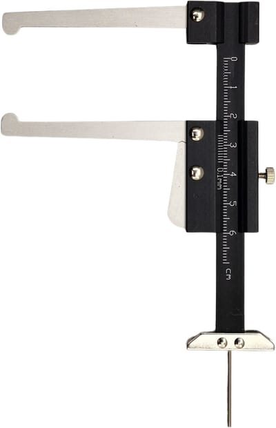 LB Tools Professionele remschijf schuifmaat met bandenprofielmeter meetbereik 0-60mm profielmeter banden en schijfrem