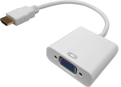 XIB HDMI naar VGA adapter | kabel voor PC, laptop of beamer | 1080P HD | Male to Female | Wit
