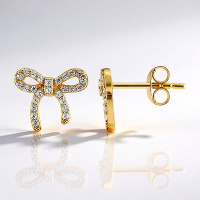 Cavill - Zilveren Vergulde Oorstekers - 52 Tanzaniaanse Zirkonia 0,318 ct - 9 mm Pavé Zetting - Elegante Kleine Oorbellen Dames