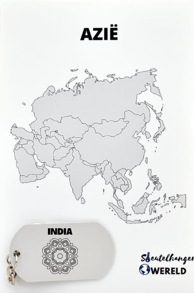 India Sleutelhanger inclusief kaart – India cadeau – beste land- Leuk kado voor je Vriend om te geven - 2.9 x 5.4CM