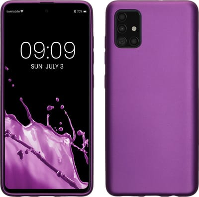 kwmobile telefoonhoesje geschikt voor Samsung Galaxy A51 - Hoesje voor smartphone - Back cover in metallic paars