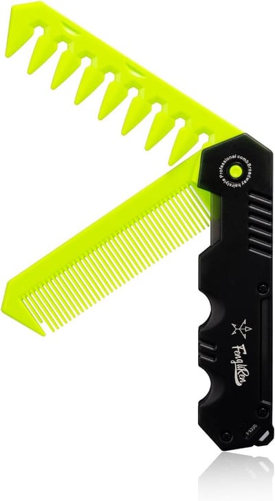 Opvouwbare Haarkam - Styling Kam - Dagelijkse Haarverzorging - Dubbele Tand Dichtheid - 12.6 cm Gevouwen - Groen
