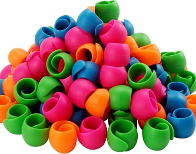 Garenspoel Klemmen - Draad Spoelhouder - Draad Opgerold Houden - Flexibel Siliconen Materiaal - 100 Stuks - Multikleurig