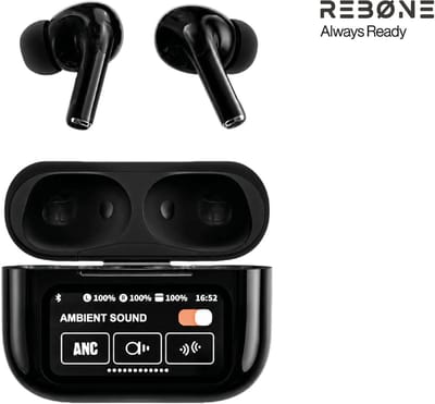 REBØNE® Sport Pro Earbuds – Draadloze Oortjes voor Samsung en iPhone – In-Ear Oordopjes met Noise Cancelling (ANC) – Bluetooth 5.3 – USB C – IPX5 – Zwart