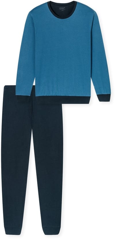 Uncover by Schiesser Lange pyjama manchetten - Heren Pyjamaset - blauw