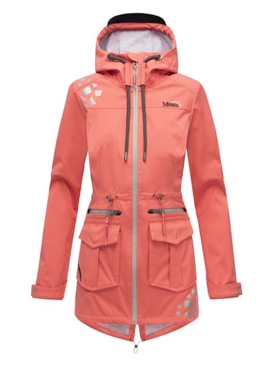 Marikoo dames softshelljas – Ulissaa met capuchon & reflecterende details