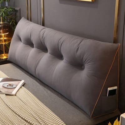 Lendenkussen Bed - Leeskussen Rug - Comfortabel Lezen - Ergonomisch Ontwerp - 100x50x20cm - Grijs