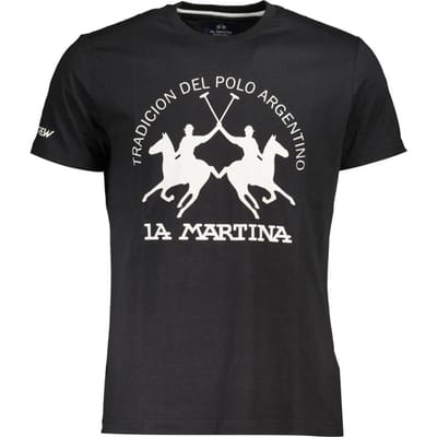 La Martina Zwart Katoenen T-Shirt voor Mannen