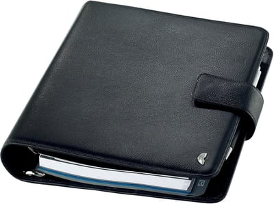 Navulbare A5 Organizer en Agenda Map van Premium Rundernappaleer met Ringband